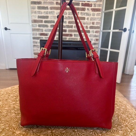 Used Tory Burch Coated Canvas Tote Bag - Picture 1 of 10